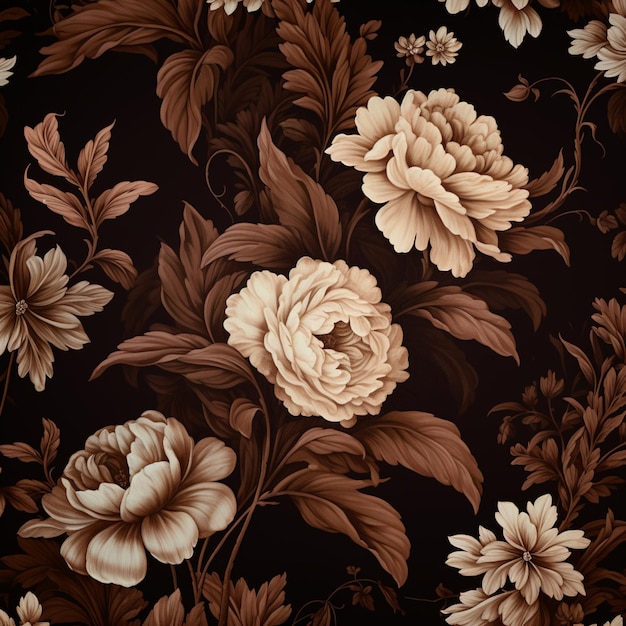 there is a large flower pattern on a black background generative ai