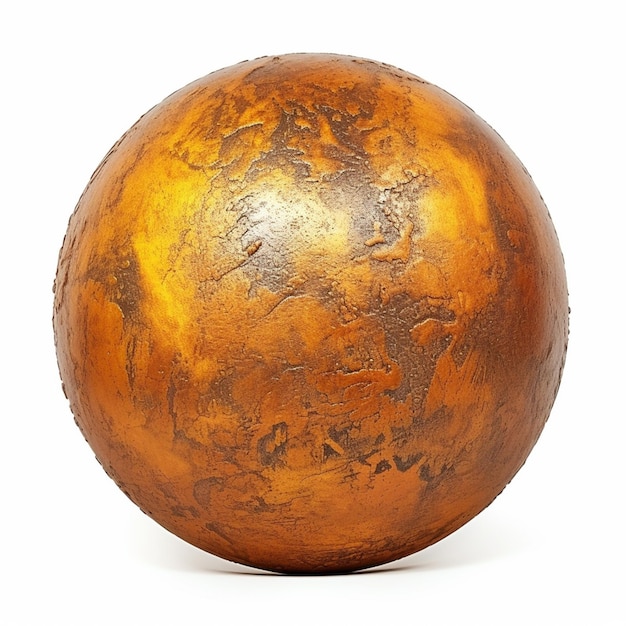 there is a large metal ball with a gold pate on it generative ai