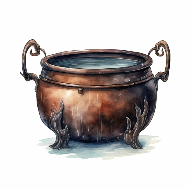 there is a large metal pot with a handle on it generative ai