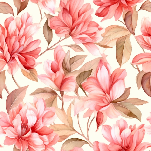 there is a large pink flower pattern on a white background generative ai