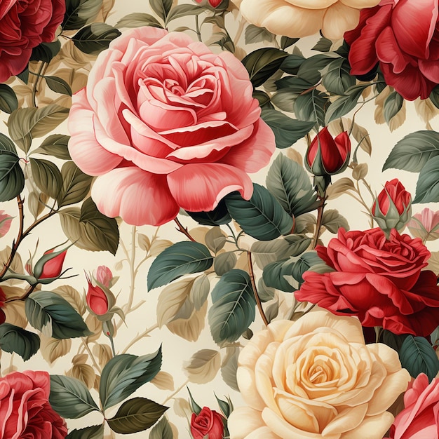 there is a large rose pattern with many different colors generative ai