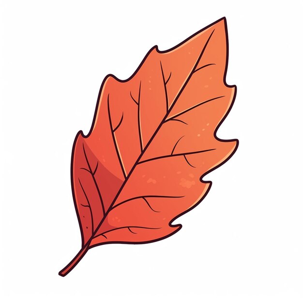 Photo there is a leaf that is orange and red with a brown center generative ai