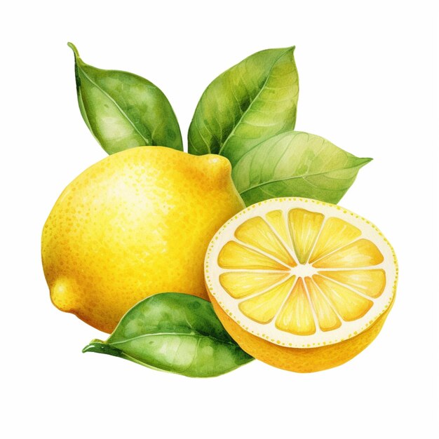 there is a lemon and a half of it with leaves generative ai