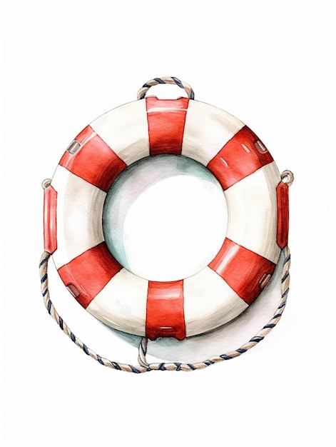 there is a life preserver that is hanging on a rope generative ai