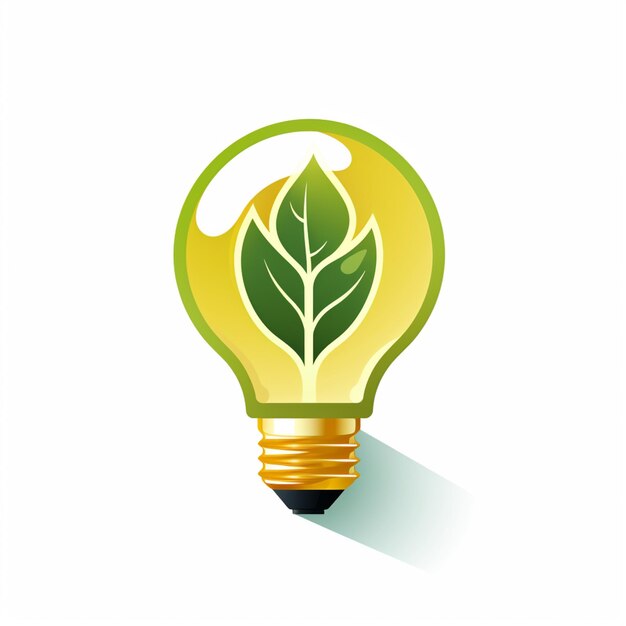 there is a light bulb with a leaf inside of it generative ai