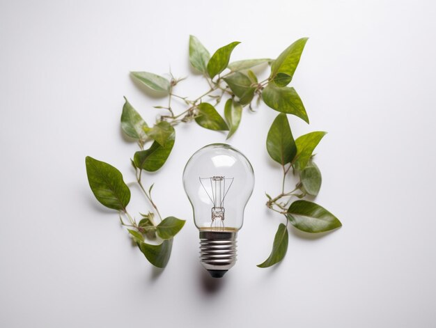 there is a light bulb with a plant growing out of it generative ai