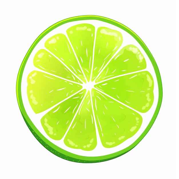 There is a lime slice with a green center on a white background generative ai