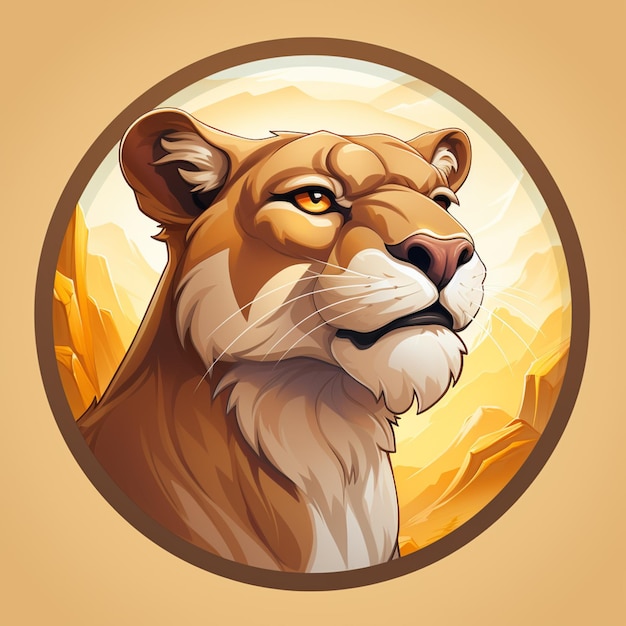 there is a lion looking out of a round window in a desert generative ai