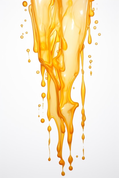 there is a liquid pouring out of a glass of orange juice generative ai