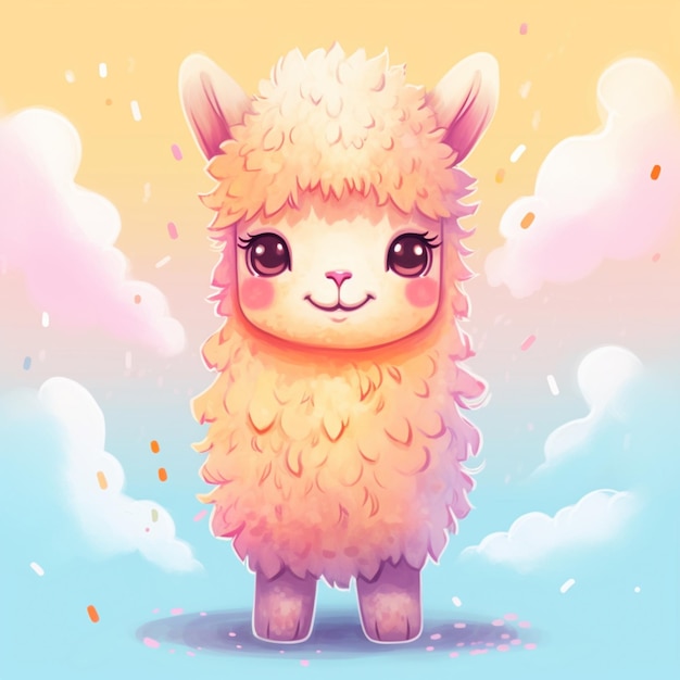 There is a llama that is standing in the clouds generative ai