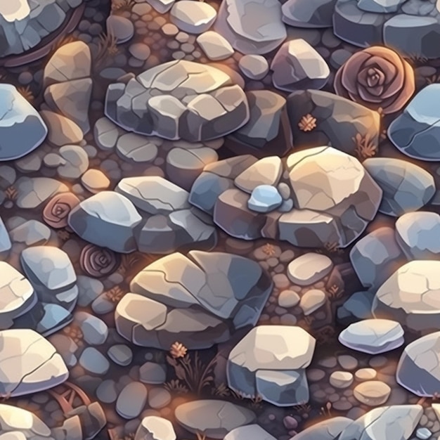 There is a lot of rocks and stones that are all together generative ai