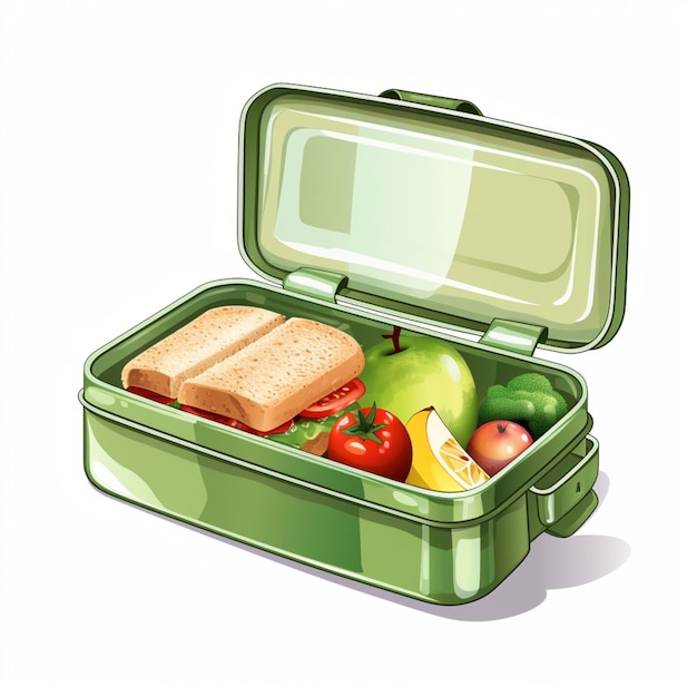 there is a lunch box with a sandwich generative ai