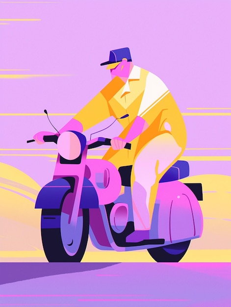 There is a man riding a motorcycle on a road generative ai