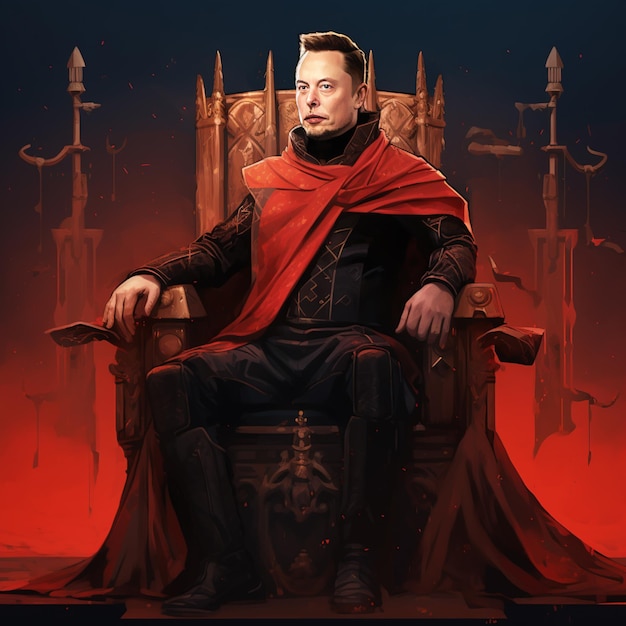 there is a man sitting on a throne with a sword generative ai