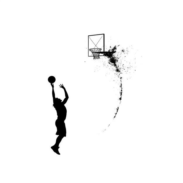 there is a man that is jumping up to dunk a basketball generative ai