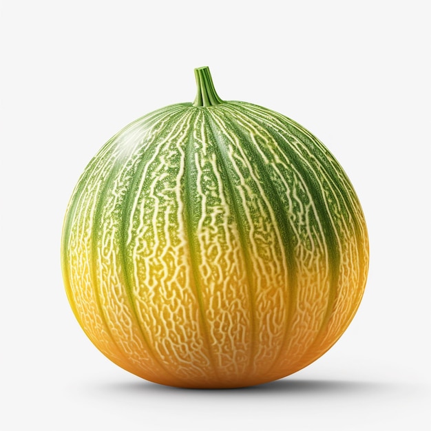 there is a melon with a green and yellow stripe on it generative ai