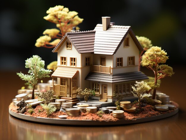 there is a miniature model of a house on a table generative ai