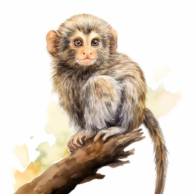 there is a monkey sitting on a branch of a tree generative ai