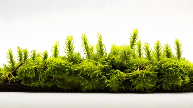 there is a mossy plant that is growing on a log Generative AI