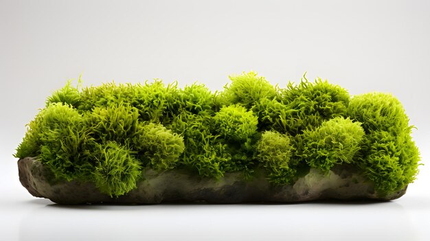 there is a mossy plant that is growing on a rock Generative AI