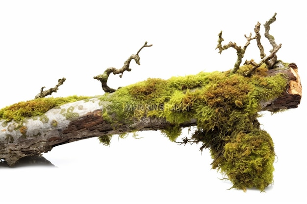 there is a mossy tree branch with a branch sticking out of it generative ai