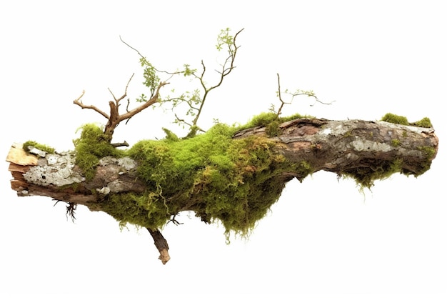 there is a mossy tree branch with a small branch on it generative ai