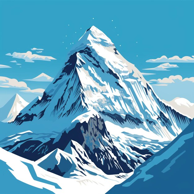 There is a mountain with a snow covered peak in the background generative ai