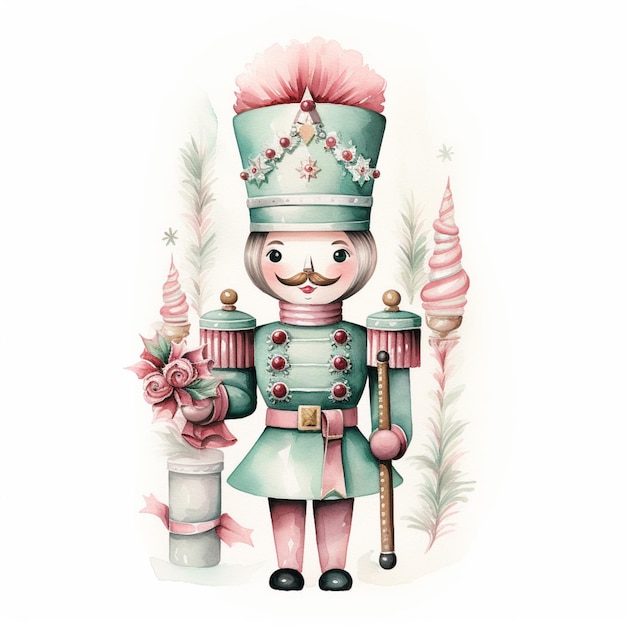 there is a nutcracker with a flower and a candle generative ai