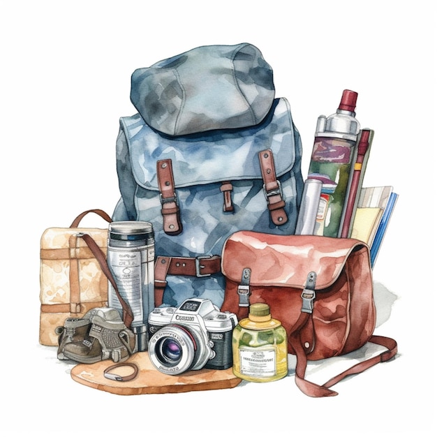 There is a painting of a backpack generative ai