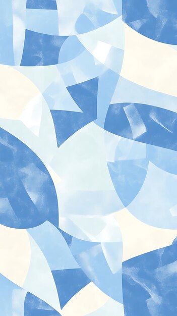 Photo there is a painting of a blue and white pattern with a white background
