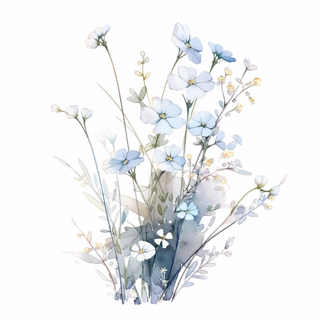 There is a painting of a bouquet of flowers on a white background generative ai