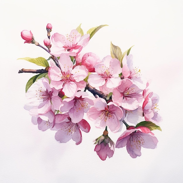 There is a painting of a branch of a cherry tree generative ai