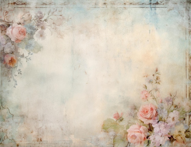 There is a painting of a bunch of flowers on a wall generative ai