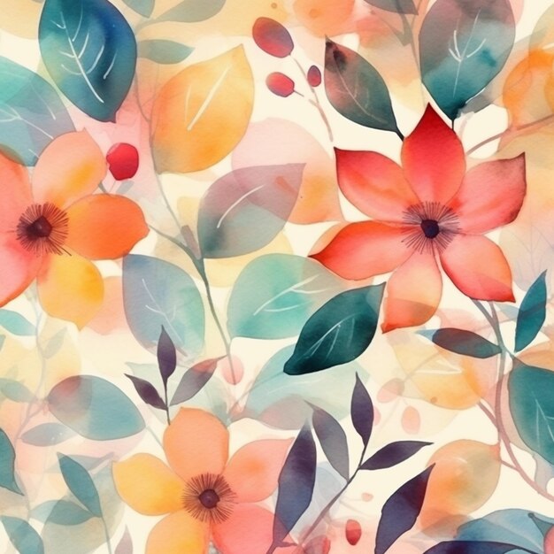 There is a painting of a bunch of flowers on a wall generative ai