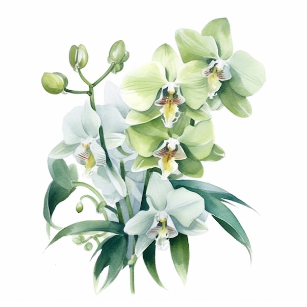 there is a painting of a bunch of flowers on a white background generative ai