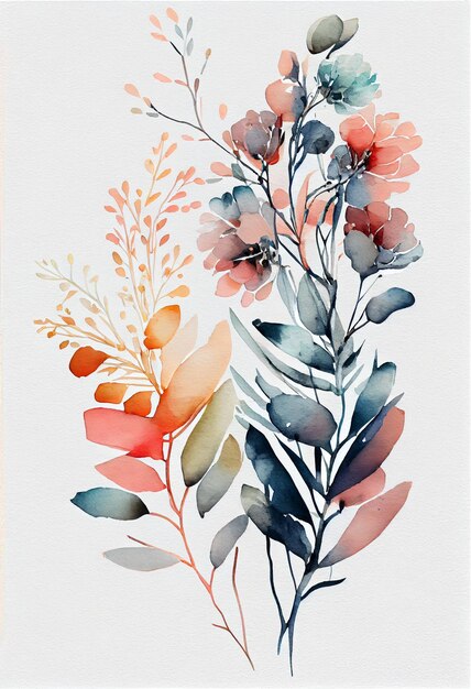 there is a painting of a bunch of flowers on a white background generative ai