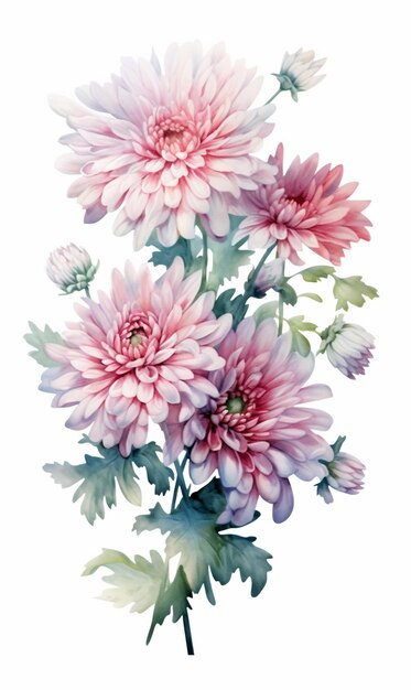 there is a painting of a bunch of flowers on a white background generative ai