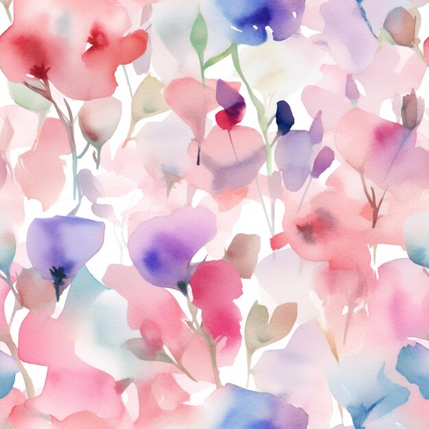 There is a painting of a bunch of flowers on a white background generative ai