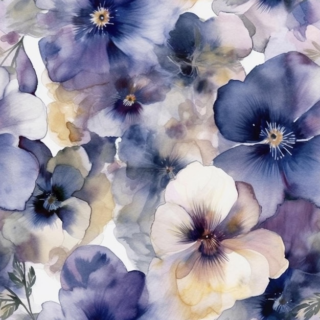 there is a painting of a bunch of flowers on a white surface generative ai