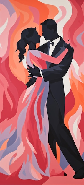 there is a painting of a couple dancing a tango generative ai