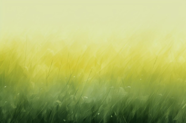 背景に黄色の空を持つ草地の絵があります 生成 ai