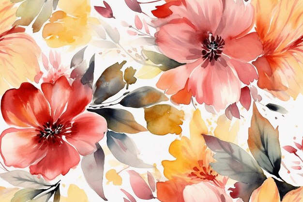 There is a painting of a flower pattern on a white background generative ai