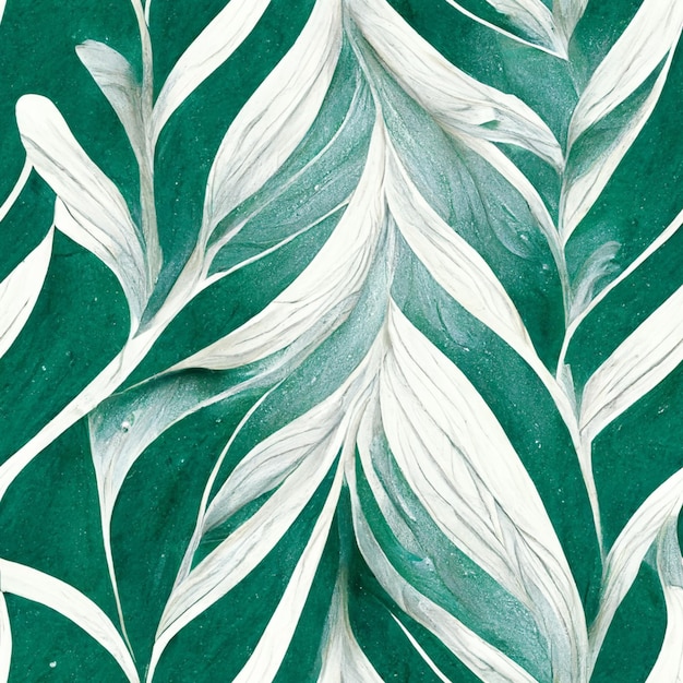 緑と白の葉の絵が描かれています 白いストライプが生成されています