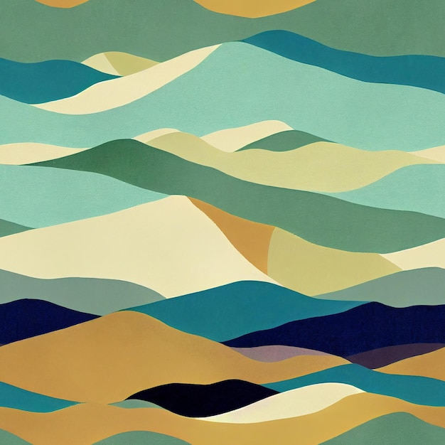 There is a painting of a mountain range with a boat in the water generative ai