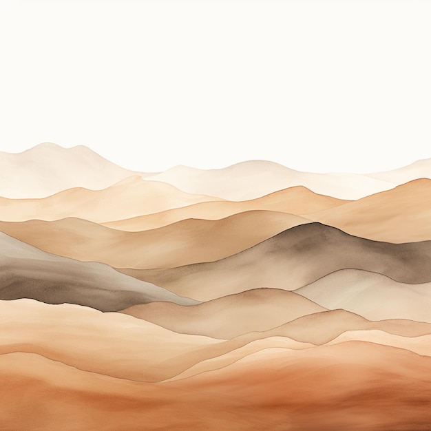 there is a painting of a mountain range with a sky background generative ai