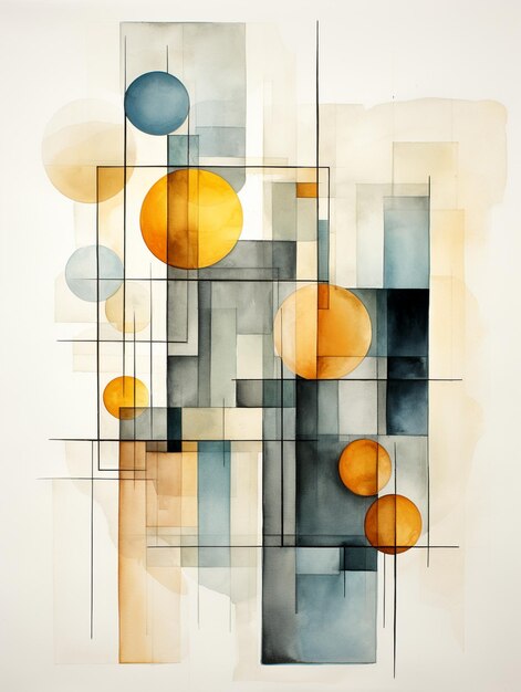 there is a painting of a painting of a geometric design generative ai