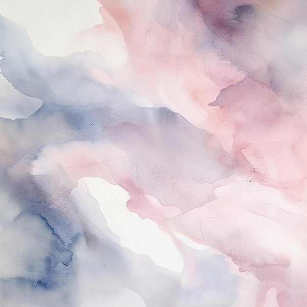 there is a painting of a pink and blue watercolor painting generative ai