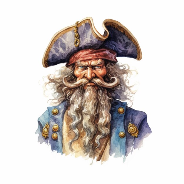 there is a painting of a pirate with a beard and a hat generative ai