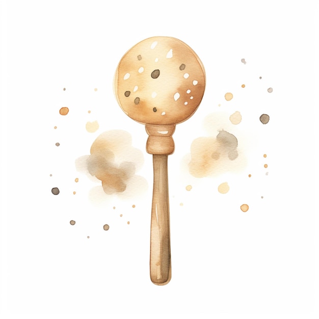 there is a painting of a spoon with a sprinkle on it generative ai