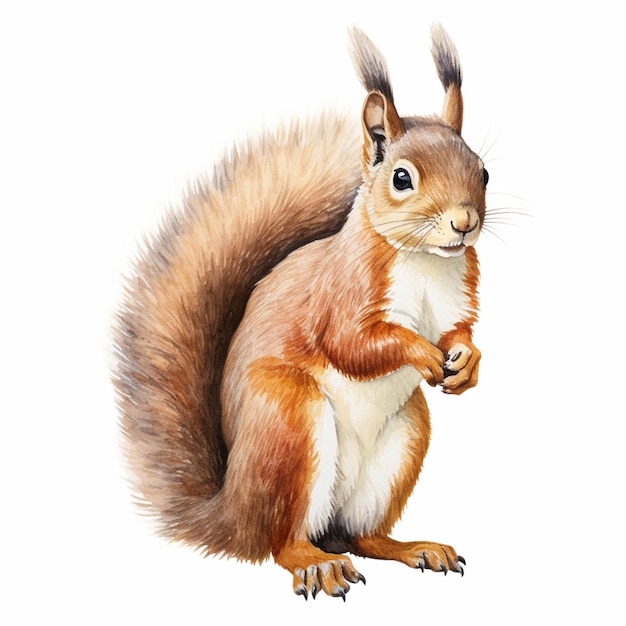 There is a painting of a squirrel sitting on its hind legs generative ai